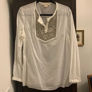 Michael Kors Beaded Long Sleeve Blouse